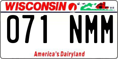 WI license plate 071NMM
