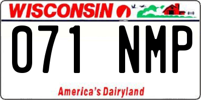 WI license plate 071NMP