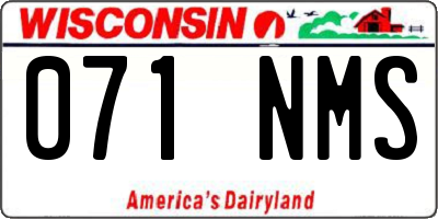 WI license plate 071NMS