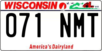 WI license plate 071NMT