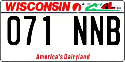 WI license plate 071NNB