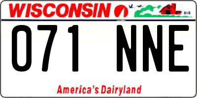 WI license plate 071NNE