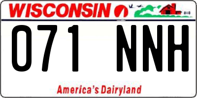 WI license plate 071NNH
