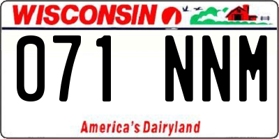 WI license plate 071NNM