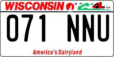 WI license plate 071NNU