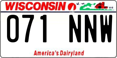 WI license plate 071NNW