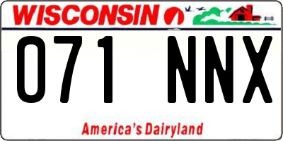 WI license plate 071NNX