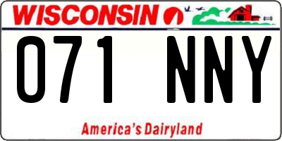 WI license plate 071NNY