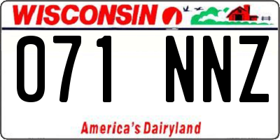 WI license plate 071NNZ