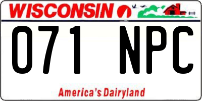 WI license plate 071NPC