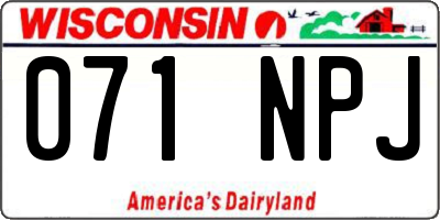 WI license plate 071NPJ