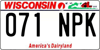 WI license plate 071NPK