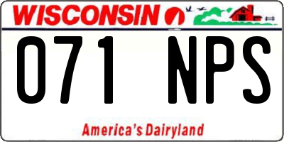 WI license plate 071NPS