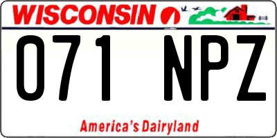 WI license plate 071NPZ