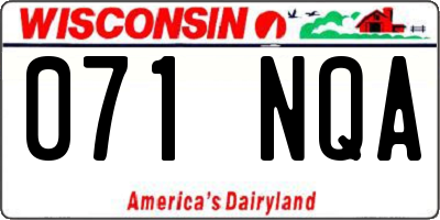 WI license plate 071NQA