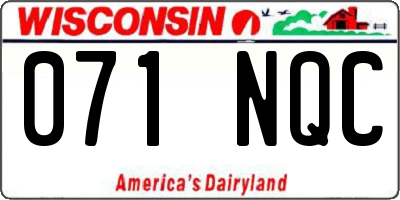 WI license plate 071NQC