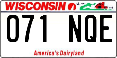 WI license plate 071NQE