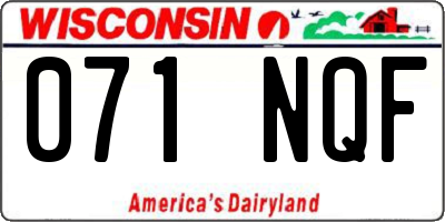 WI license plate 071NQF