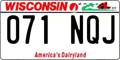 WI license plate 071NQJ
