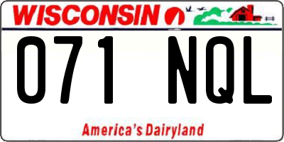 WI license plate 071NQL
