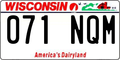 WI license plate 071NQM