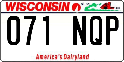 WI license plate 071NQP