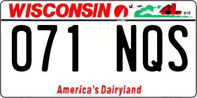 WI license plate 071NQS