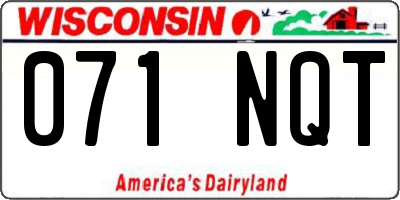 WI license plate 071NQT
