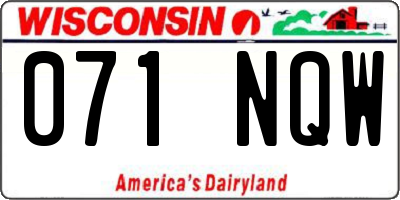 WI license plate 071NQW