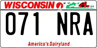WI license plate 071NRA