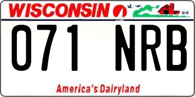 WI license plate 071NRB