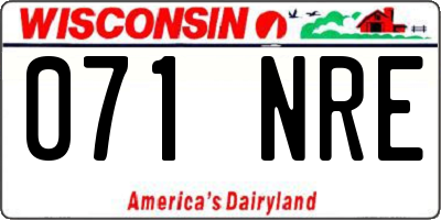 WI license plate 071NRE