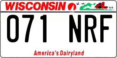 WI license plate 071NRF