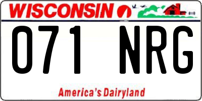 WI license plate 071NRG
