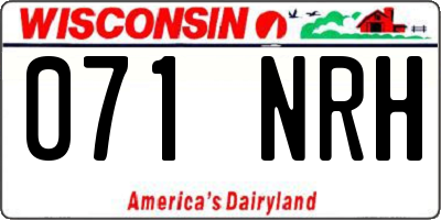 WI license plate 071NRH