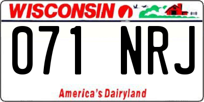WI license plate 071NRJ