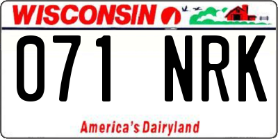 WI license plate 071NRK
