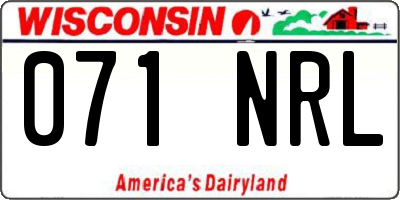 WI license plate 071NRL