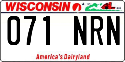 WI license plate 071NRN