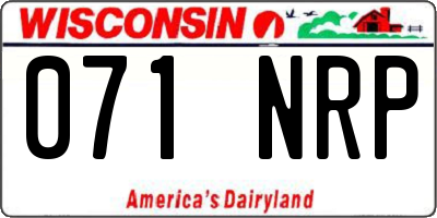 WI license plate 071NRP