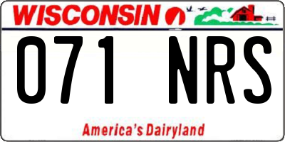 WI license plate 071NRS
