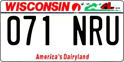 WI license plate 071NRU