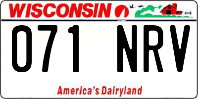 WI license plate 071NRV