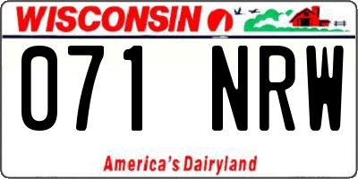 WI license plate 071NRW