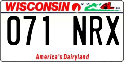 WI license plate 071NRX