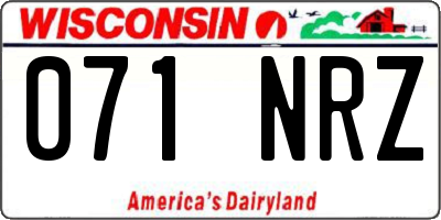 WI license plate 071NRZ