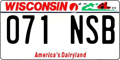 WI license plate 071NSB