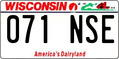 WI license plate 071NSE