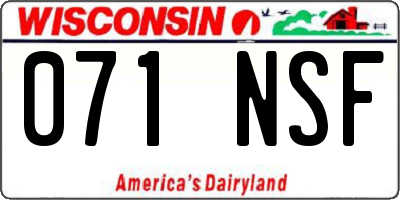 WI license plate 071NSF