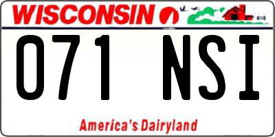 WI license plate 071NSI